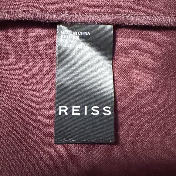 Reiss Freya Tailored Pencil Skirt Wool Berry Maroon Burgundy Women's Size 2 - Picture 12 of 13